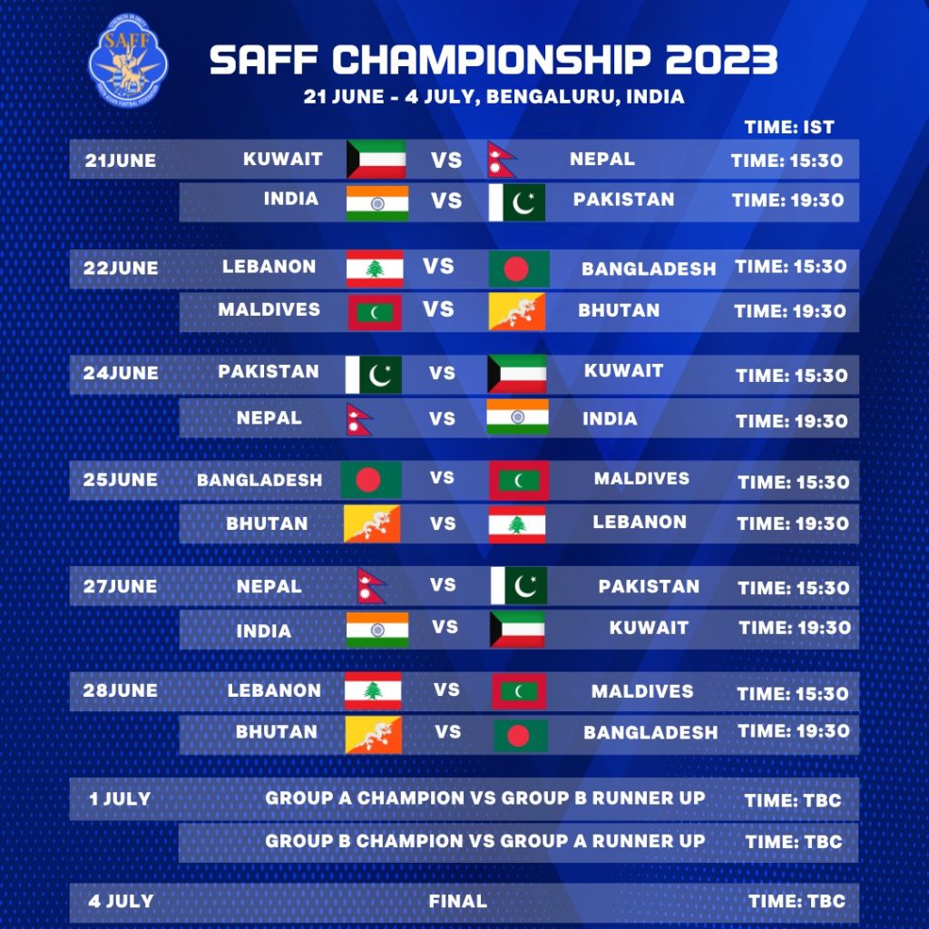 2023 SAFF Championship Live Streaming TV Channels