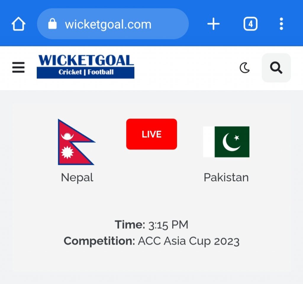 How to Watch Nepal vs Pakistan Live in Mobile